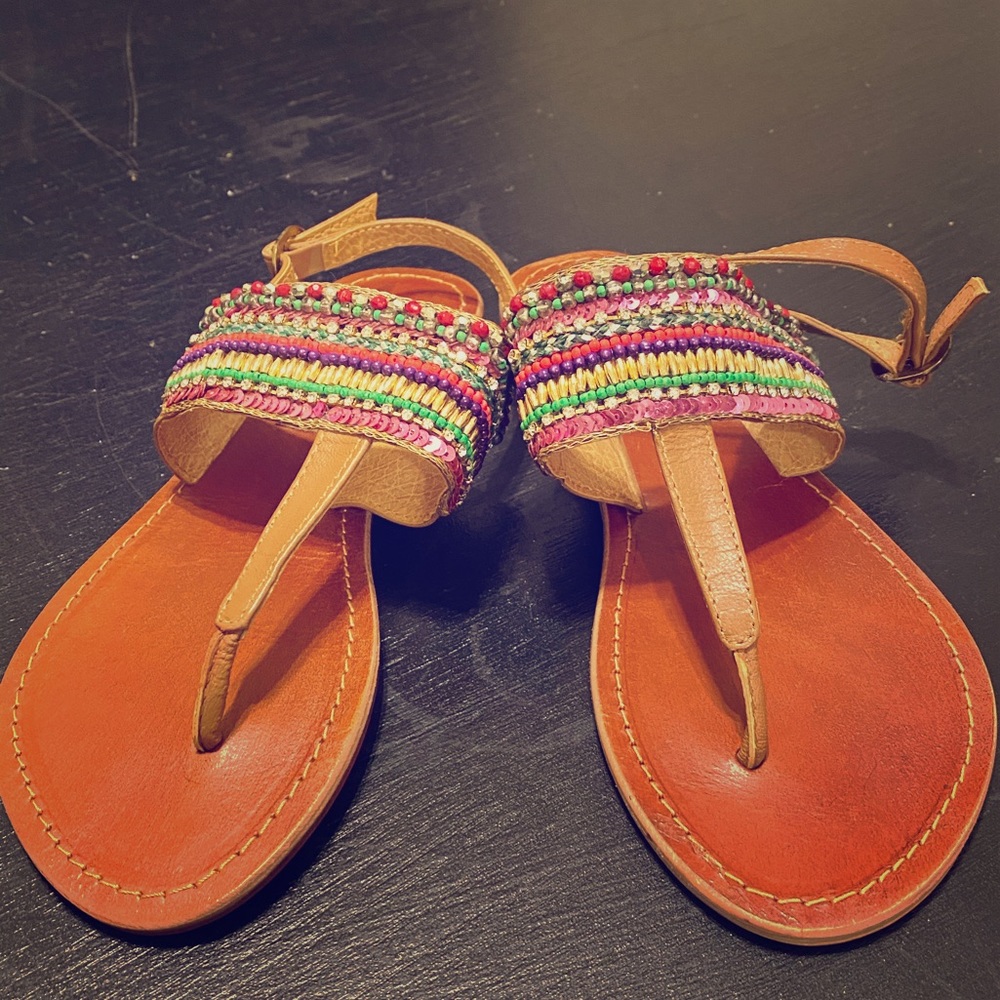 Multi-color beaded Steve Madden sandals!